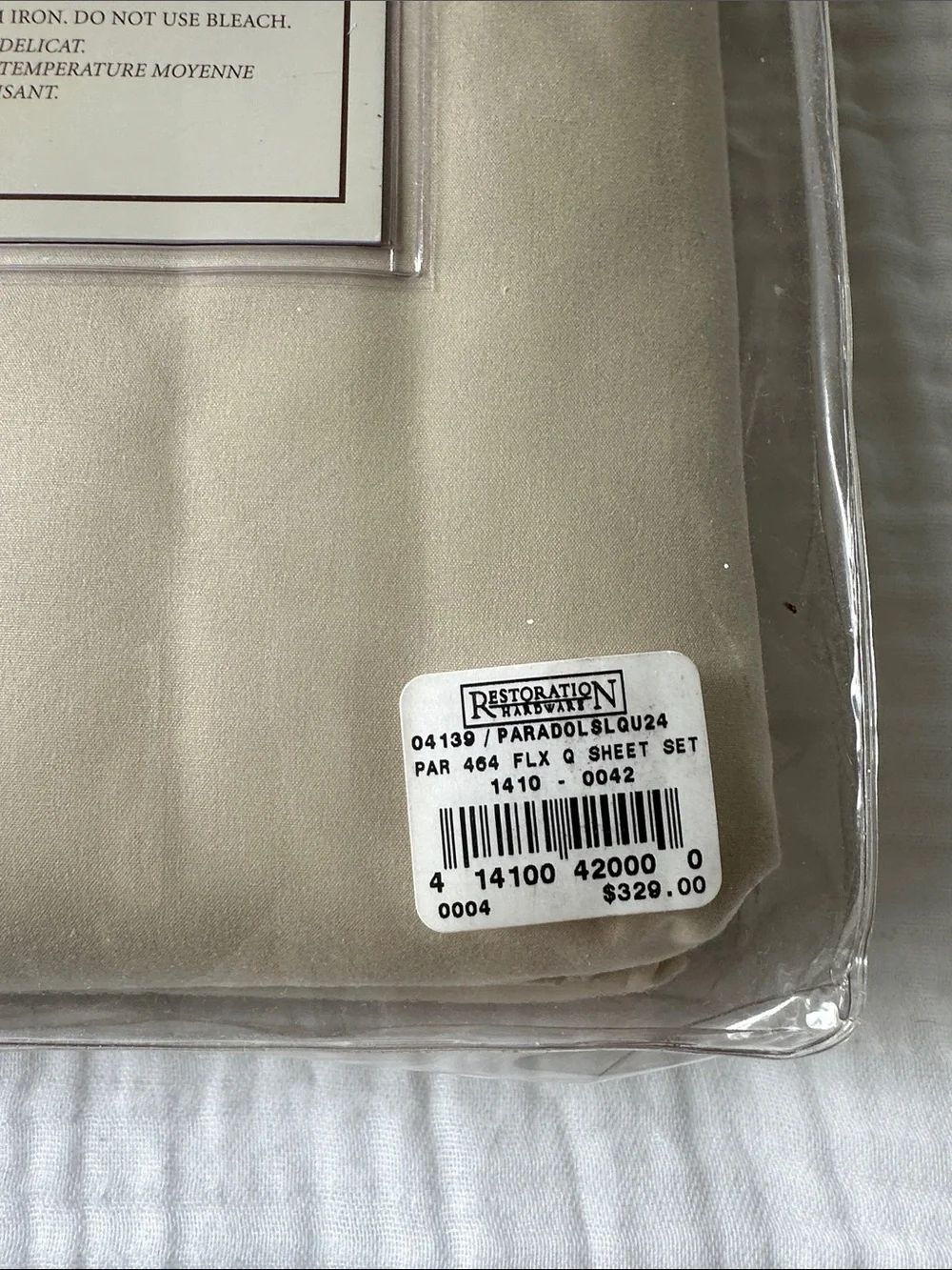 Restoration Hardware Italian Paradigm 464 Sheet Set - Cream